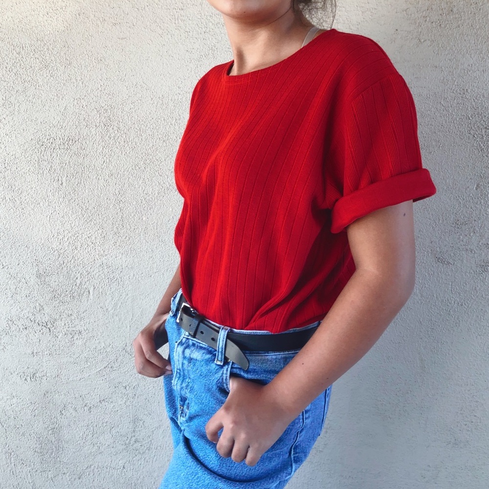 Classic vintage cherry red shirt by sag harbor
